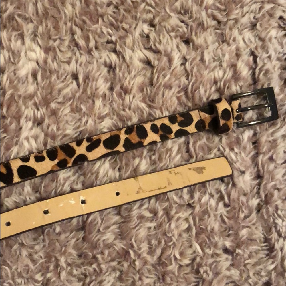 Leopard Print Skinny Belt